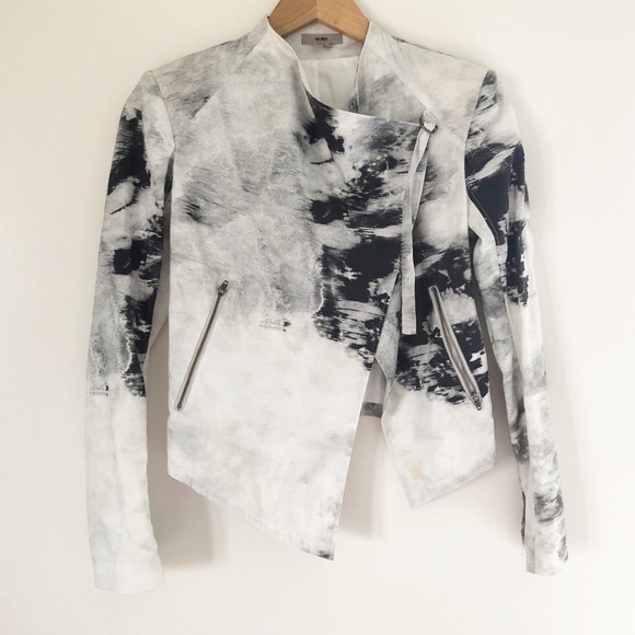 Helmut Lang Jackets & Blazers - Helmut moto blazer wrap tie dye black gray Size XS
